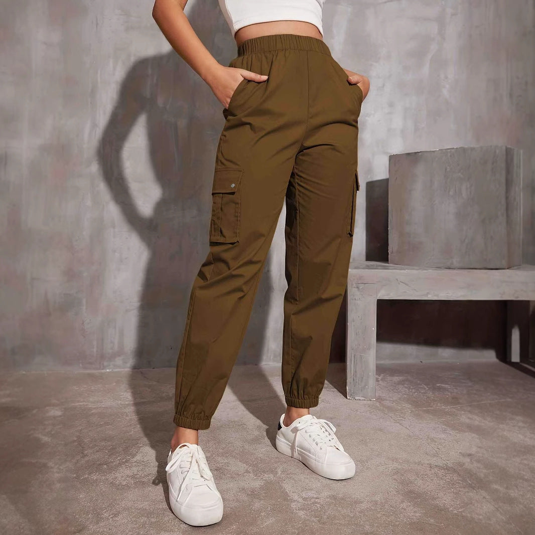 Damen-Cargohose mit elastischem Bund und praktischen Seitentaschen, Größe S