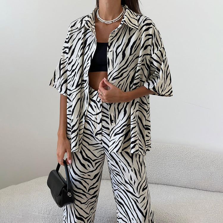 Valenzora zebra-striped suit