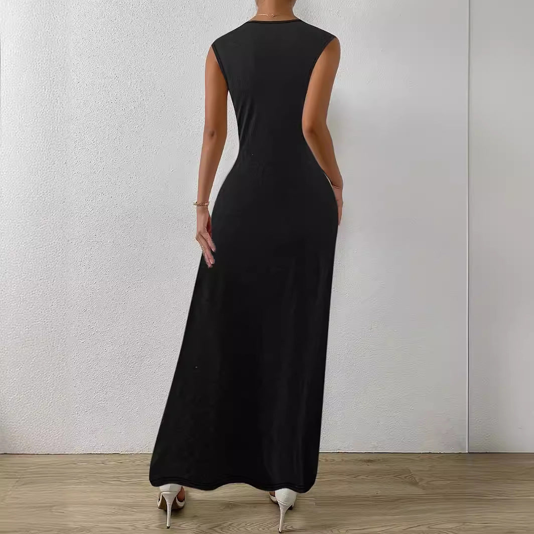Elegantes Damenabendkleid mit schicken Falten und figurbetontem Schnitt, Größe [Größe fehlt]