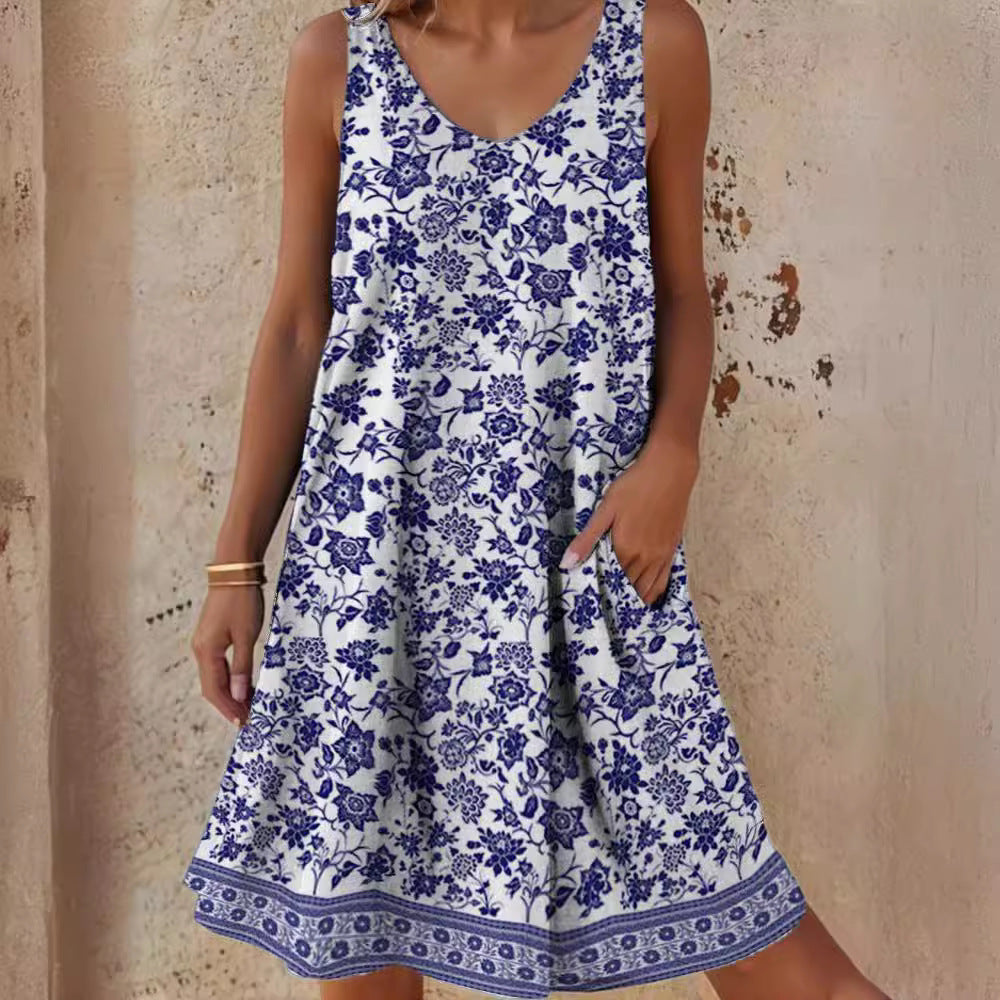 Damen Freizeitkleid mit lässigem Schnitt und floralem Design Drune