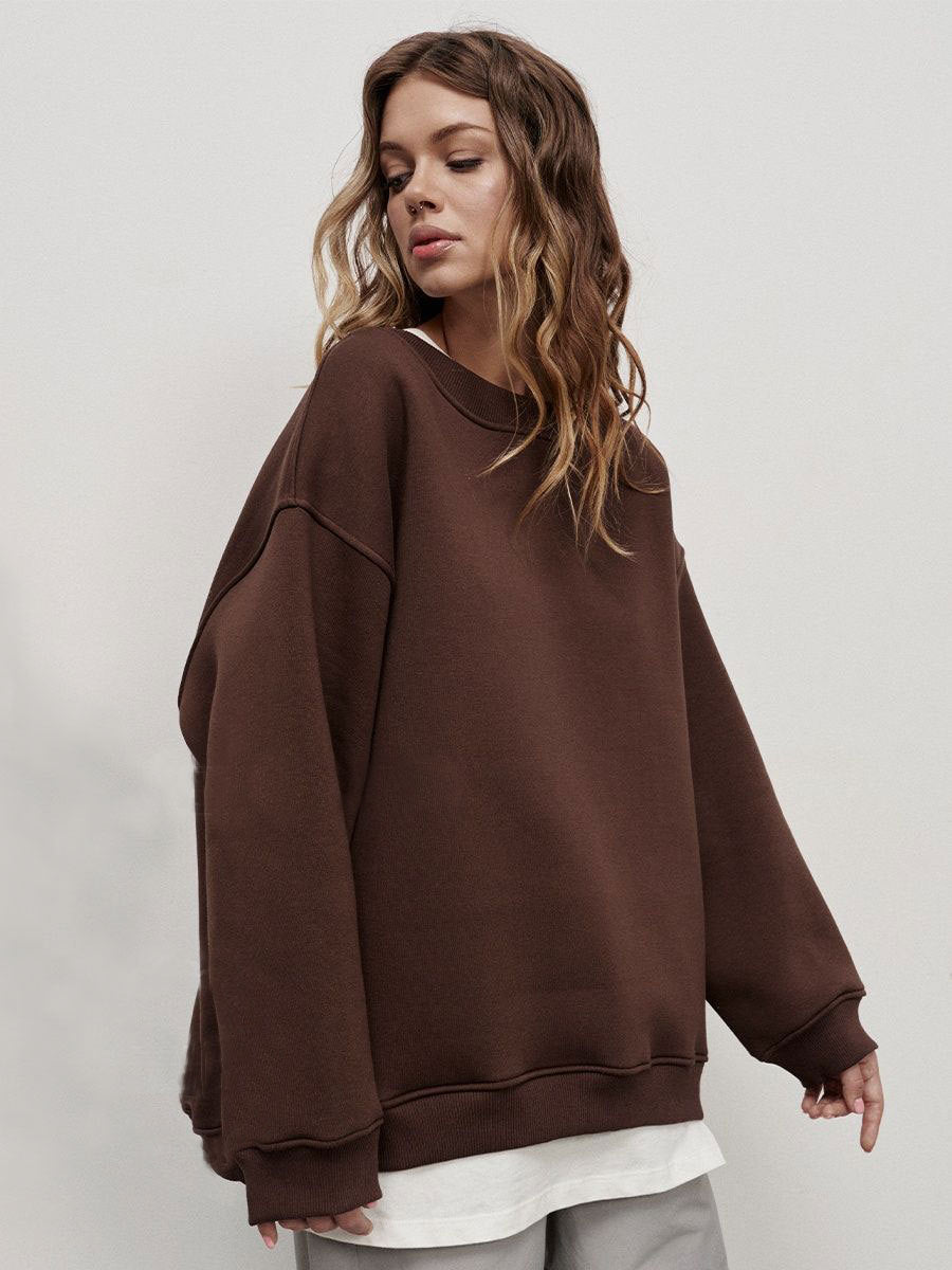 Valenzora | Women's Loose Round Neck Fleece Sweatshirt