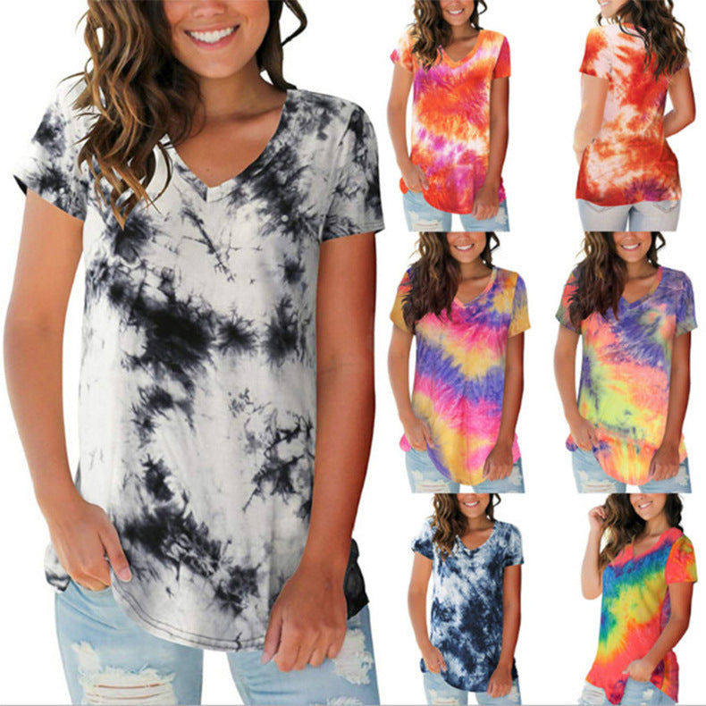 Valenzora | Batik-T-Shirt mit kurzen Ärmeln