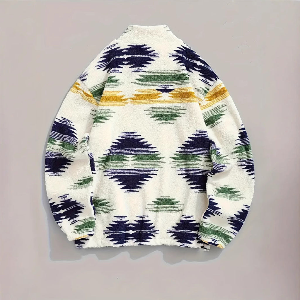 – Woven jacket with printed collar