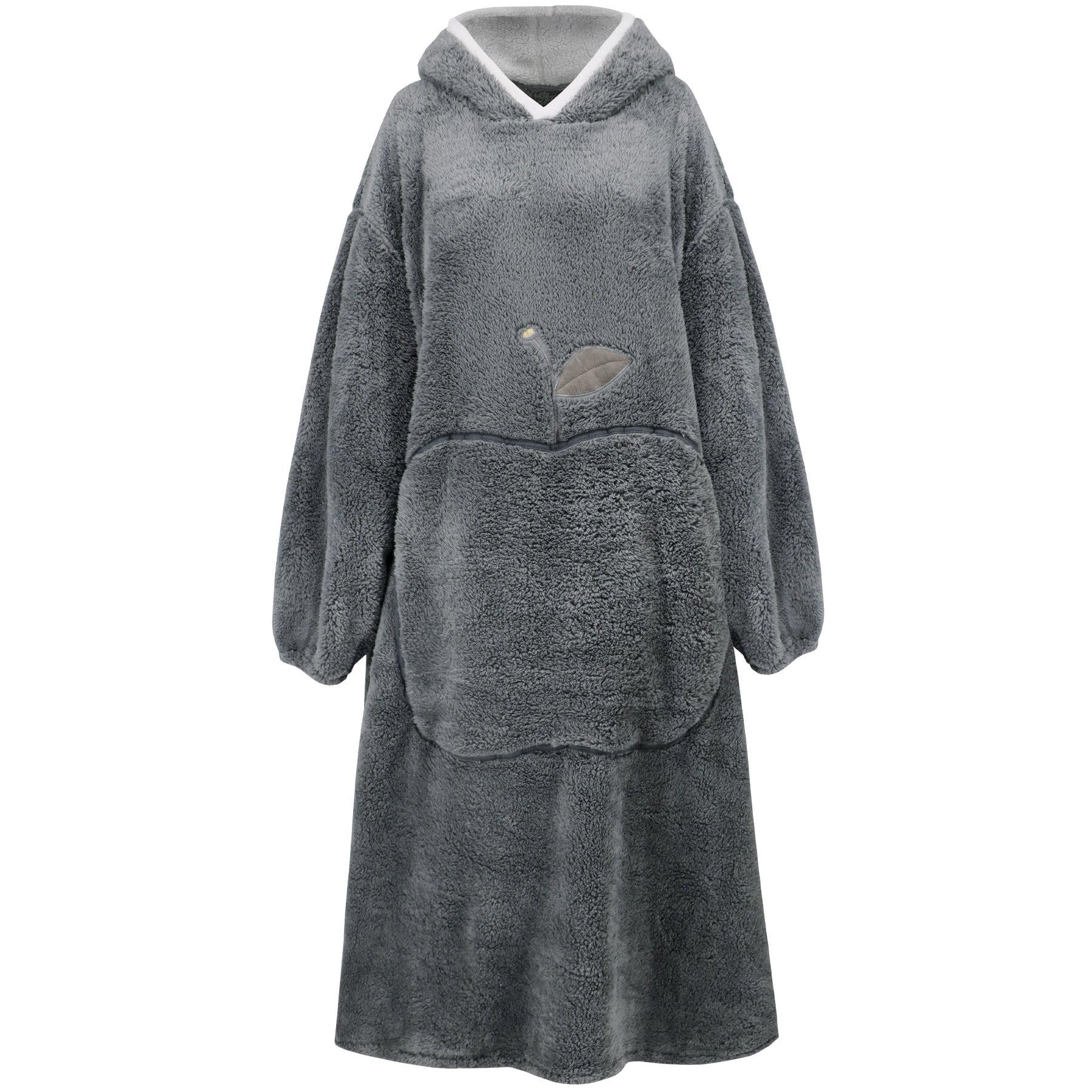 Women's Cozy Hoodie Blanket with Large Pockets and Contrasting Lining, Size