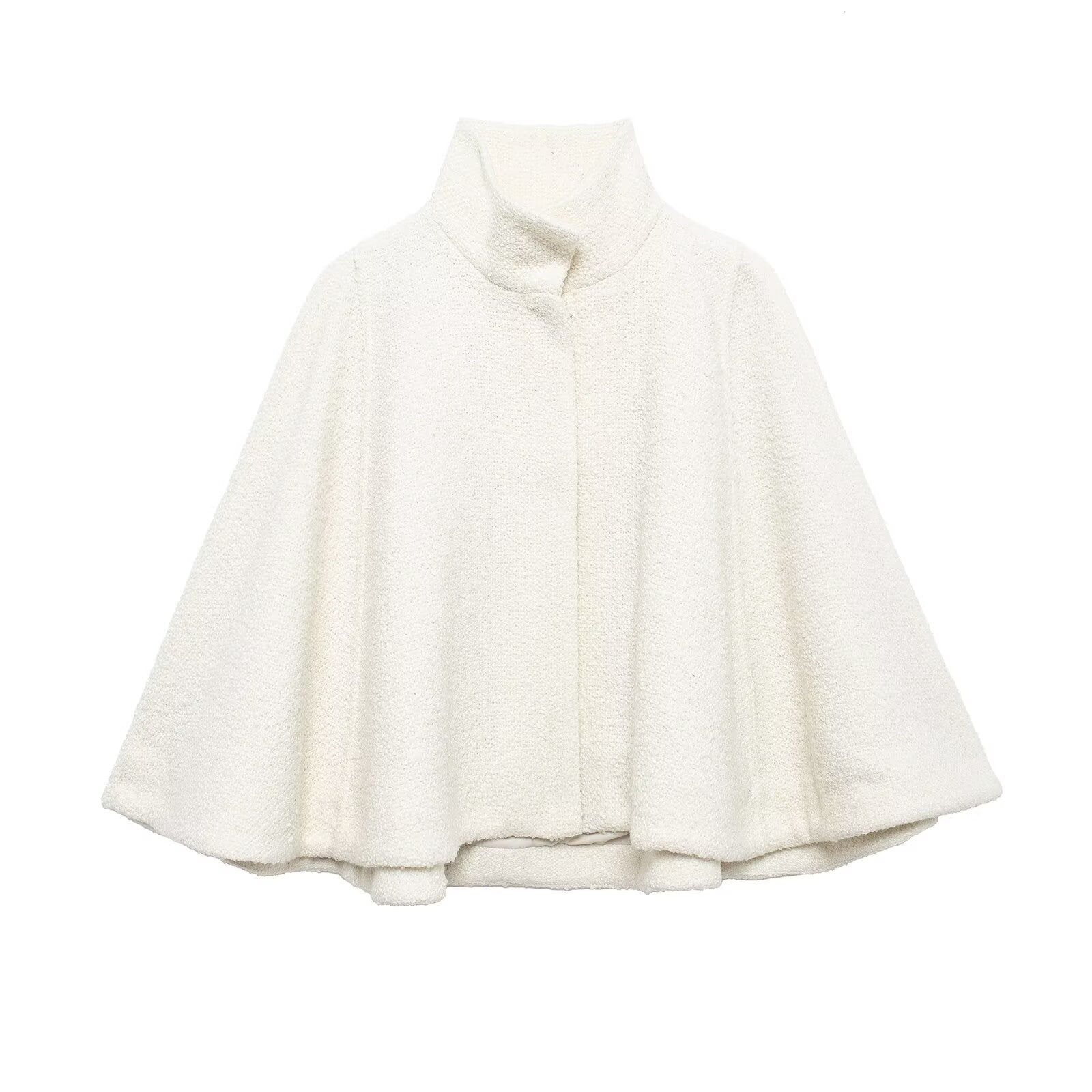 Valenzora | Wool blend stand-up collar cape jacket