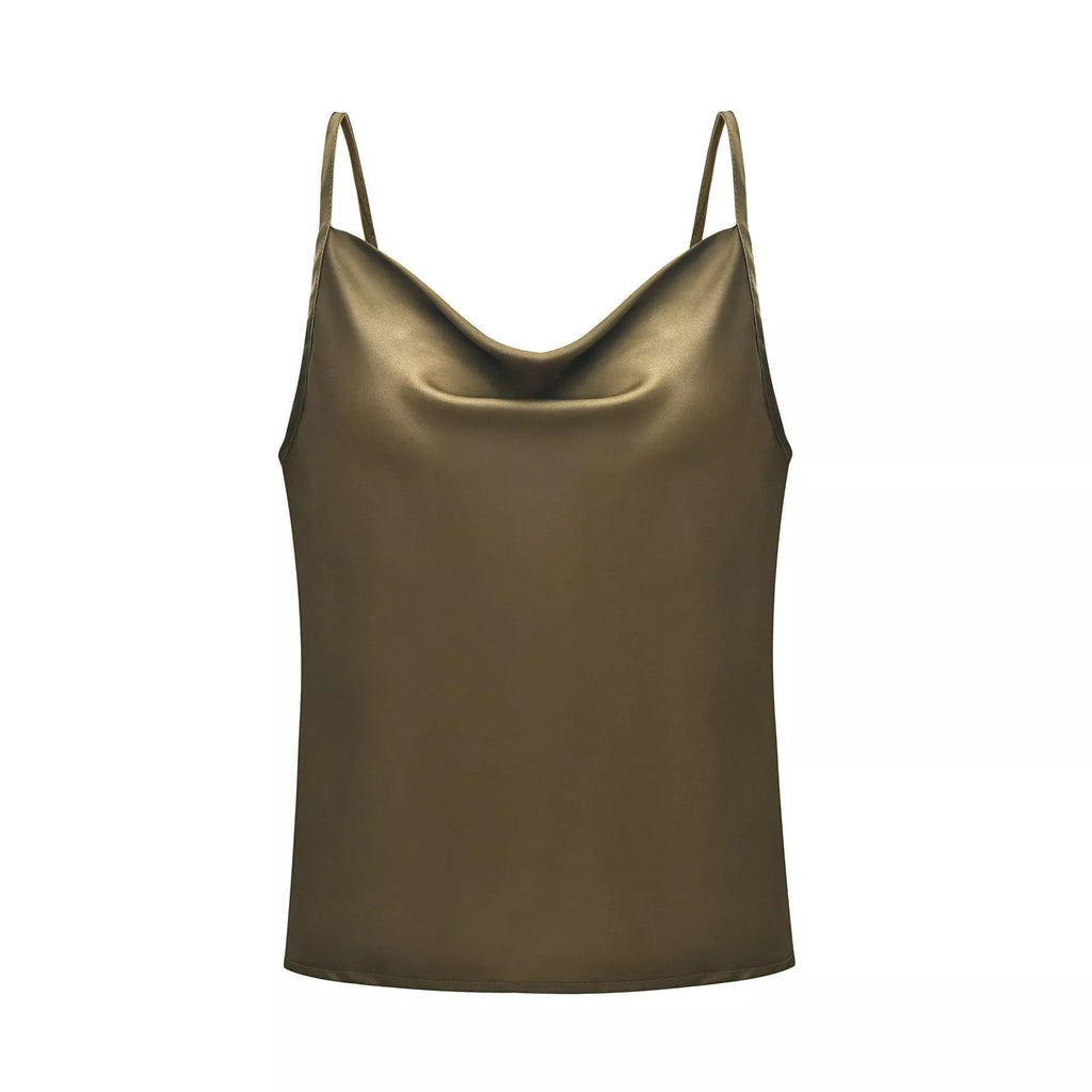 Damen-Satin-Top mit tiefem Ausschnitt und verstellbaren Trägern, Größe [Größe fehlt]