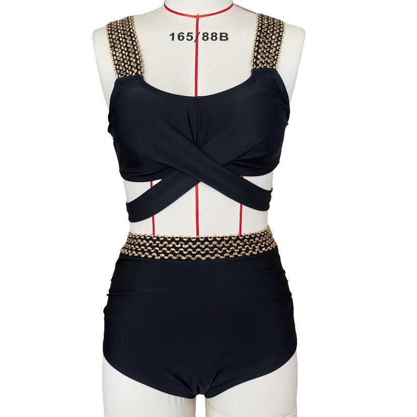Women's high-cut bikini with fashionable wrap top and glamorous accents, size Valenzora