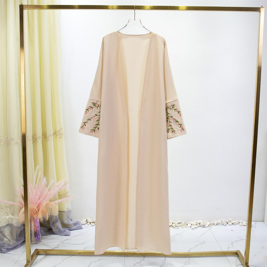Women's luxury kimono coat with fine embroidered details, size