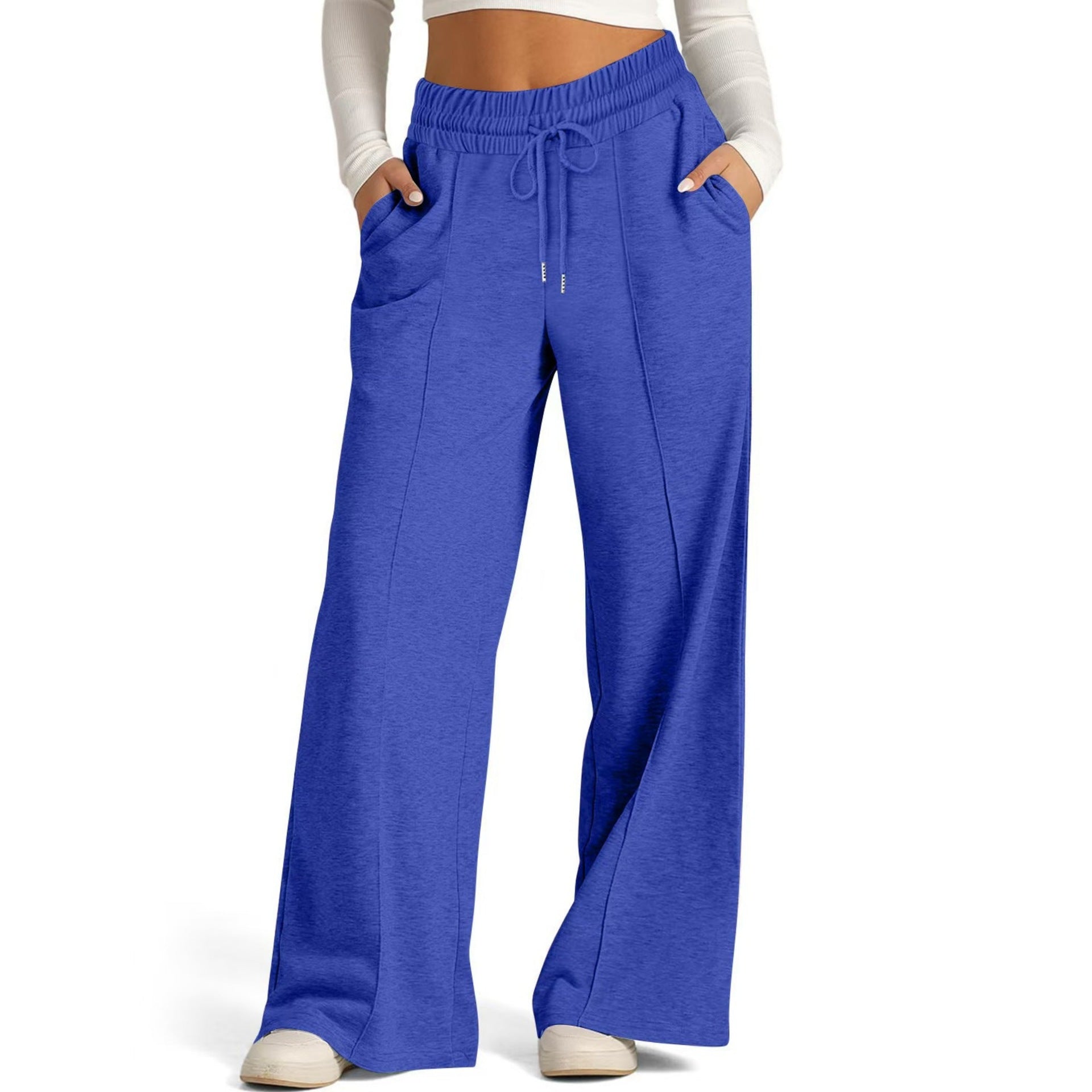 Bequeme Freizeithose für Damen mit Gummizugbund und seitlichen Eingrifftaschen, Größe