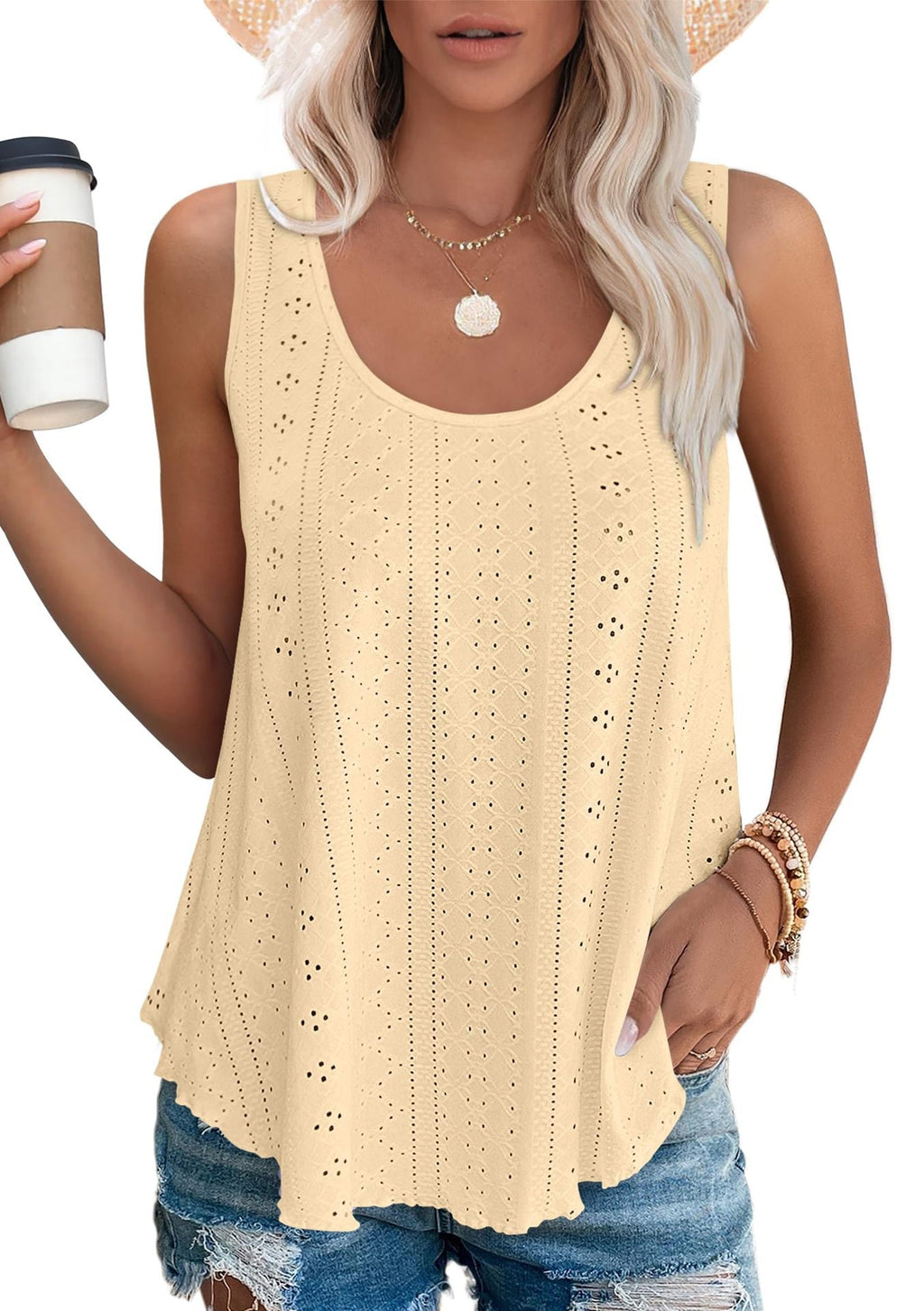 Valenzora | Rundhals, lockeres, ärmelloses Tanktop
