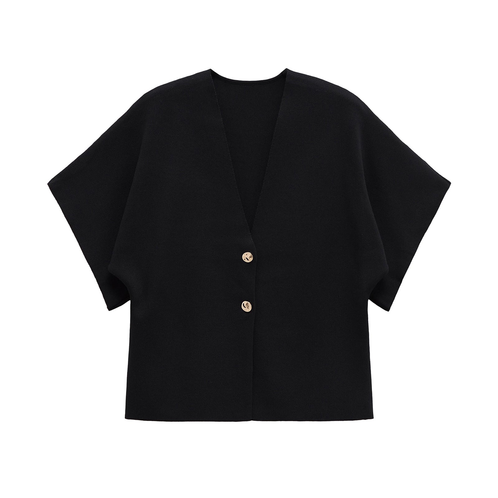 Women's lightweight cardigan with an elegant V-neck and luxurious button details, size S