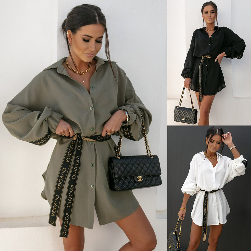 Damen Hemdkleid mit lässigem Schnitt und eleganter Taillierung Drune