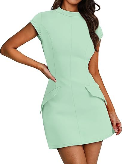 Damen Figurbetontes Kleid mit praktischen Taschen Drune