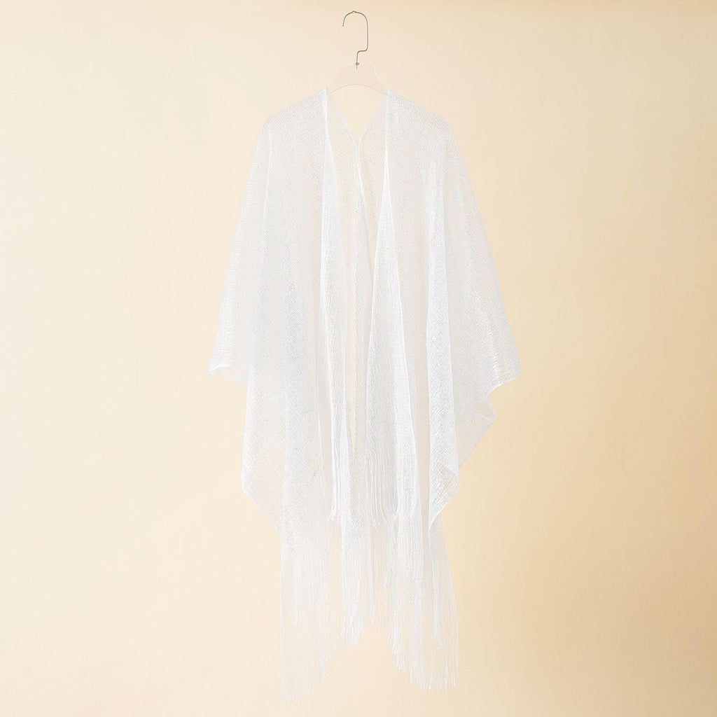 Women's fringed kimono in a transparent, airy fabric, size Valenzora