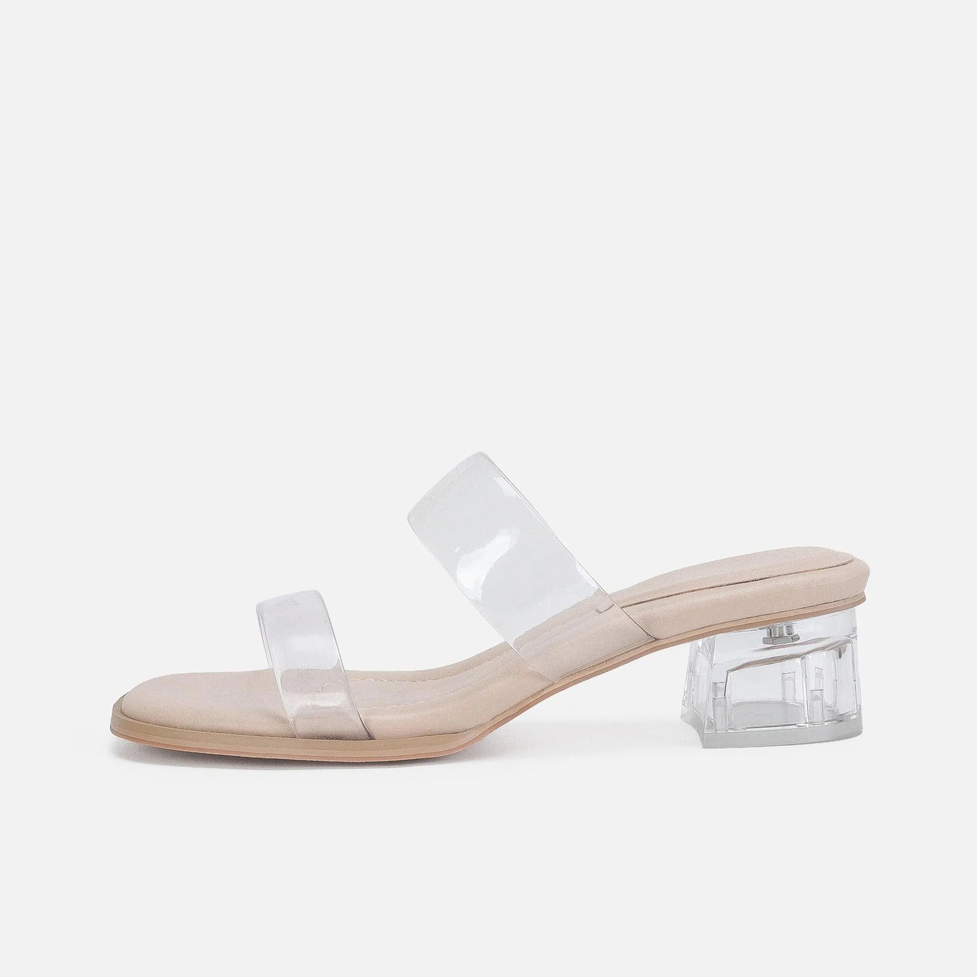 Valenzora | Women's transparent mid-heeled sandals