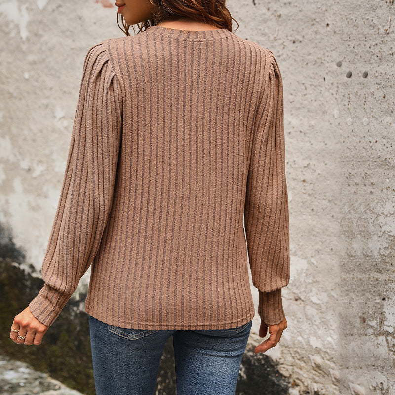 Damen-Strickpullover mit eleganten Rüschen und strukturierter Oberfläche, Größe S