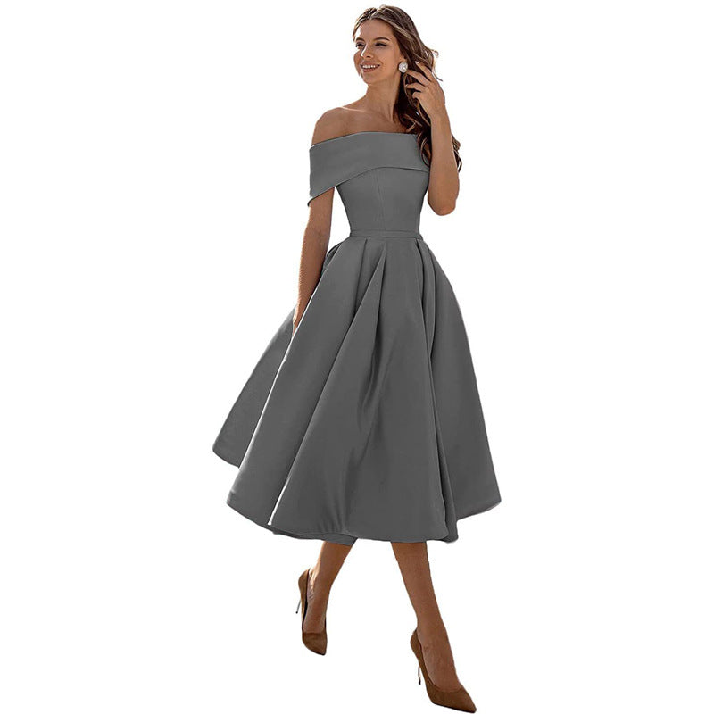 Valenzora | Casual Fashion Satin Cocktail Dress Strapless