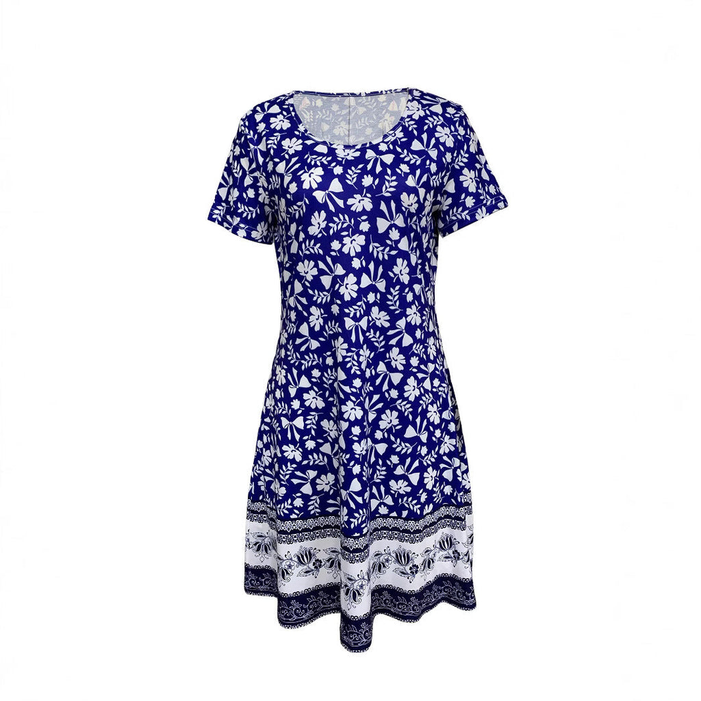 Damen Freizeitkleid mit verspieltem Blumendruck und praktischen Taschen Drune