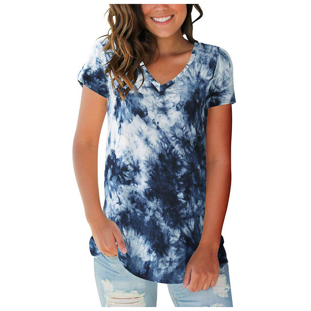 Valenzora | Batik-T-Shirt mit kurzen Ärmeln