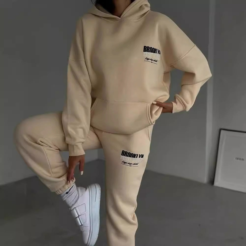 Damen Freizeit-Fleece-Hoodie- und Jogginghosen-Set mit praktischem Kordelzug und hochwertigem Baumwollmischgewebe, Größe [Größe fehlt]