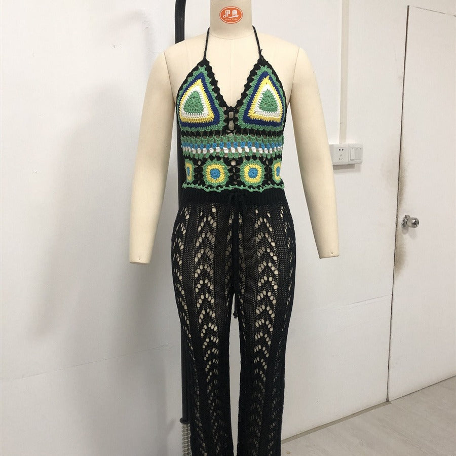 Bohemian handgehäkeltes Bralette Bikini-Oberteil Größe