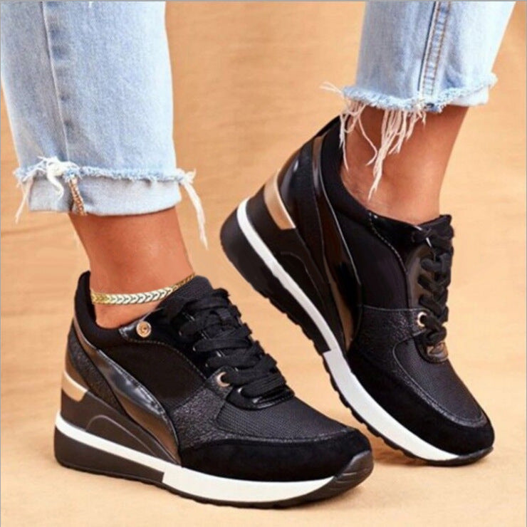 Modische Damen-Sneaker mit elegantem Metallic-Detail und sportlicher Sohle, Größe Valenzora