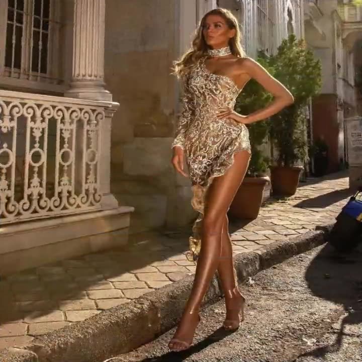 Valenzora | Women's Flirty Sheer Mini Dress with Shimmering Silver Lace Details