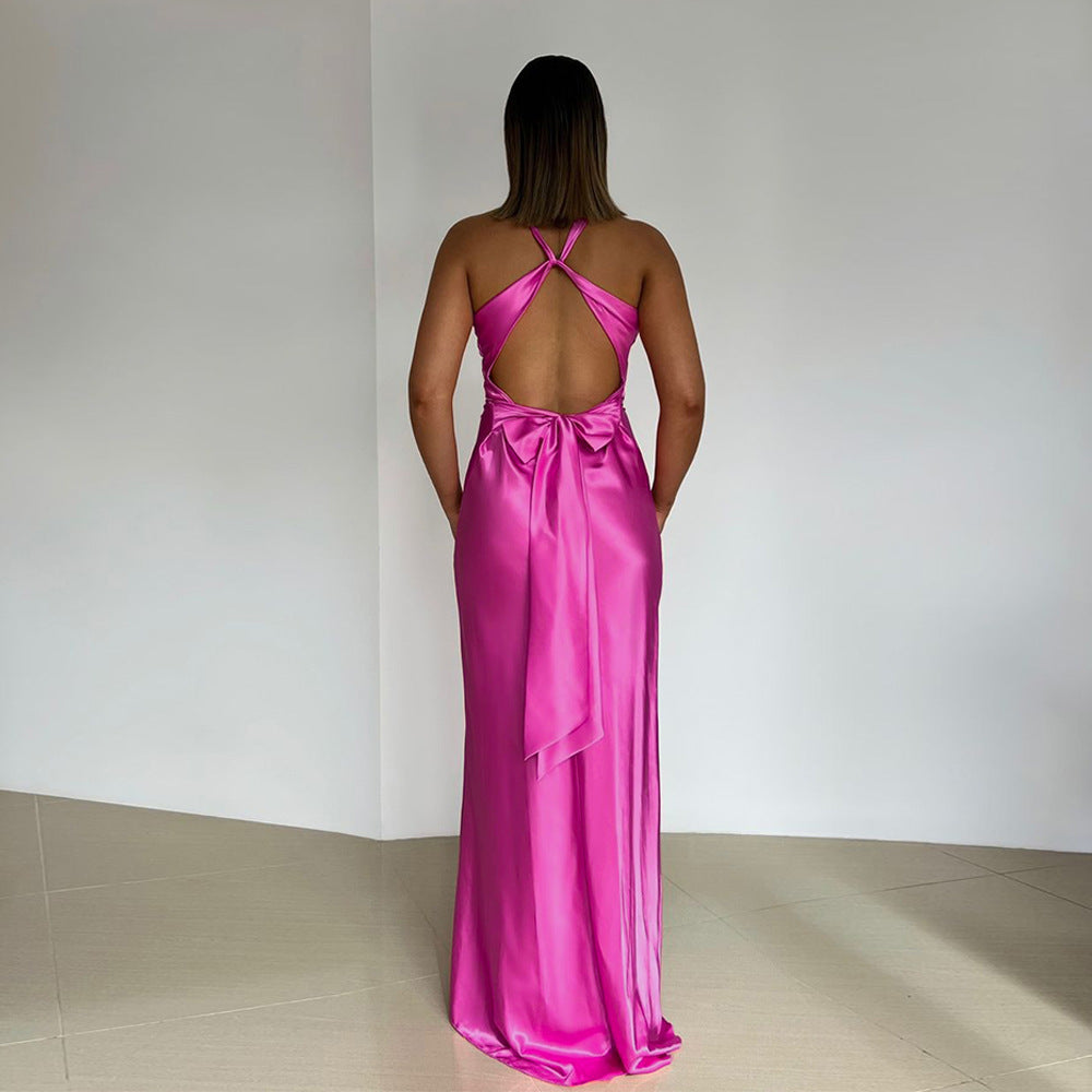 Valenzora | Personality Slim Fit Satin Dress Women's