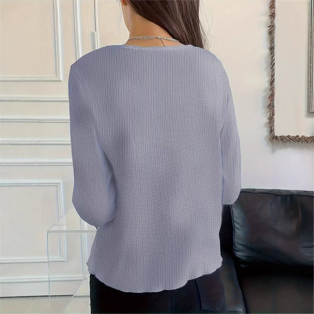 Valenzora | Slim-Fit Versatile Long Sleeve Crew Neck T-Shirt