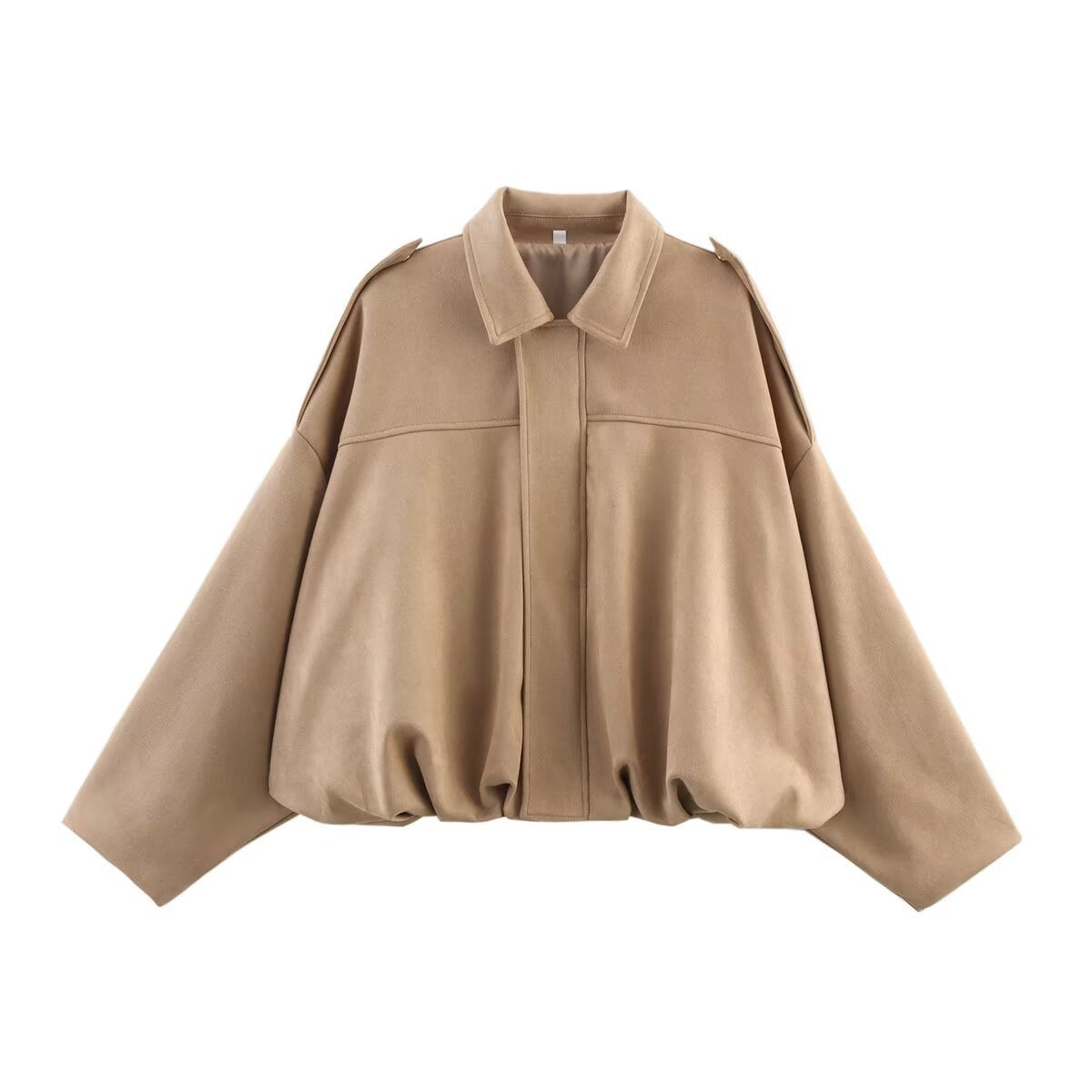 Women's oversized jacket with a relaxed fit and detachable collar, size [size missing]
