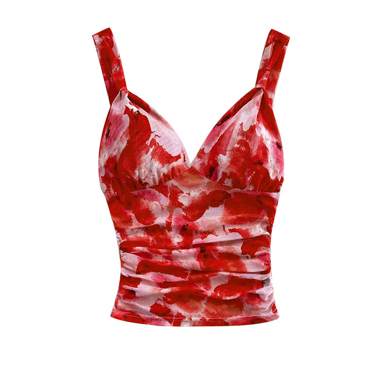 Women's top with a modified V-neck and sophisticated draping effect, size S