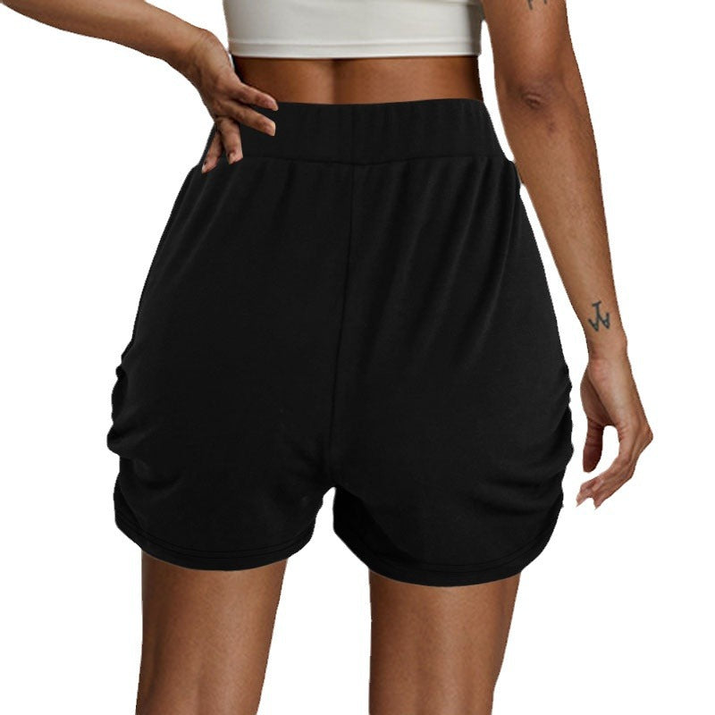 Women's pencil shorts with high waist and side pockets, size