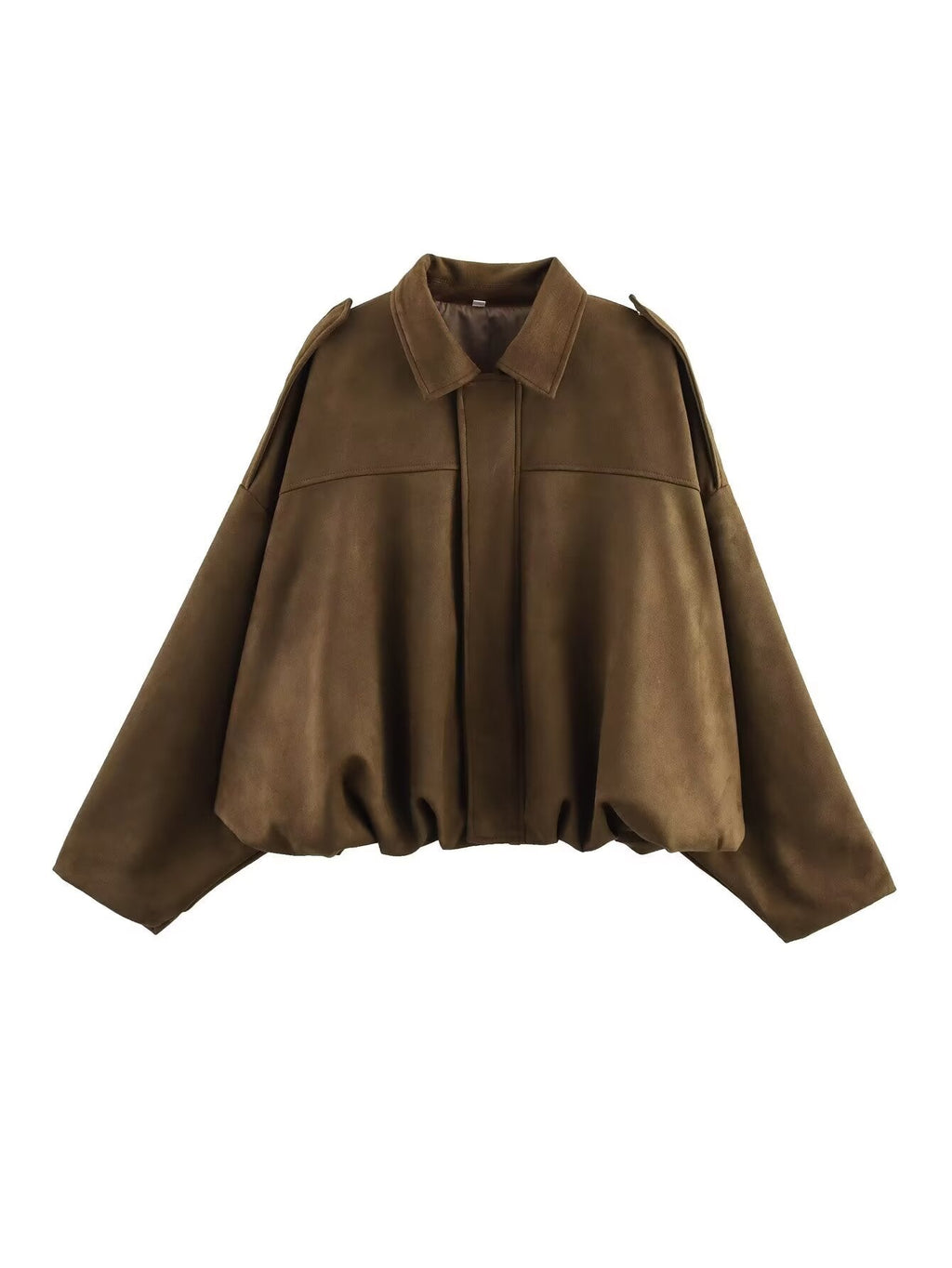 Women's oversized jacket with a relaxed fit and detachable collar, size [size missing]