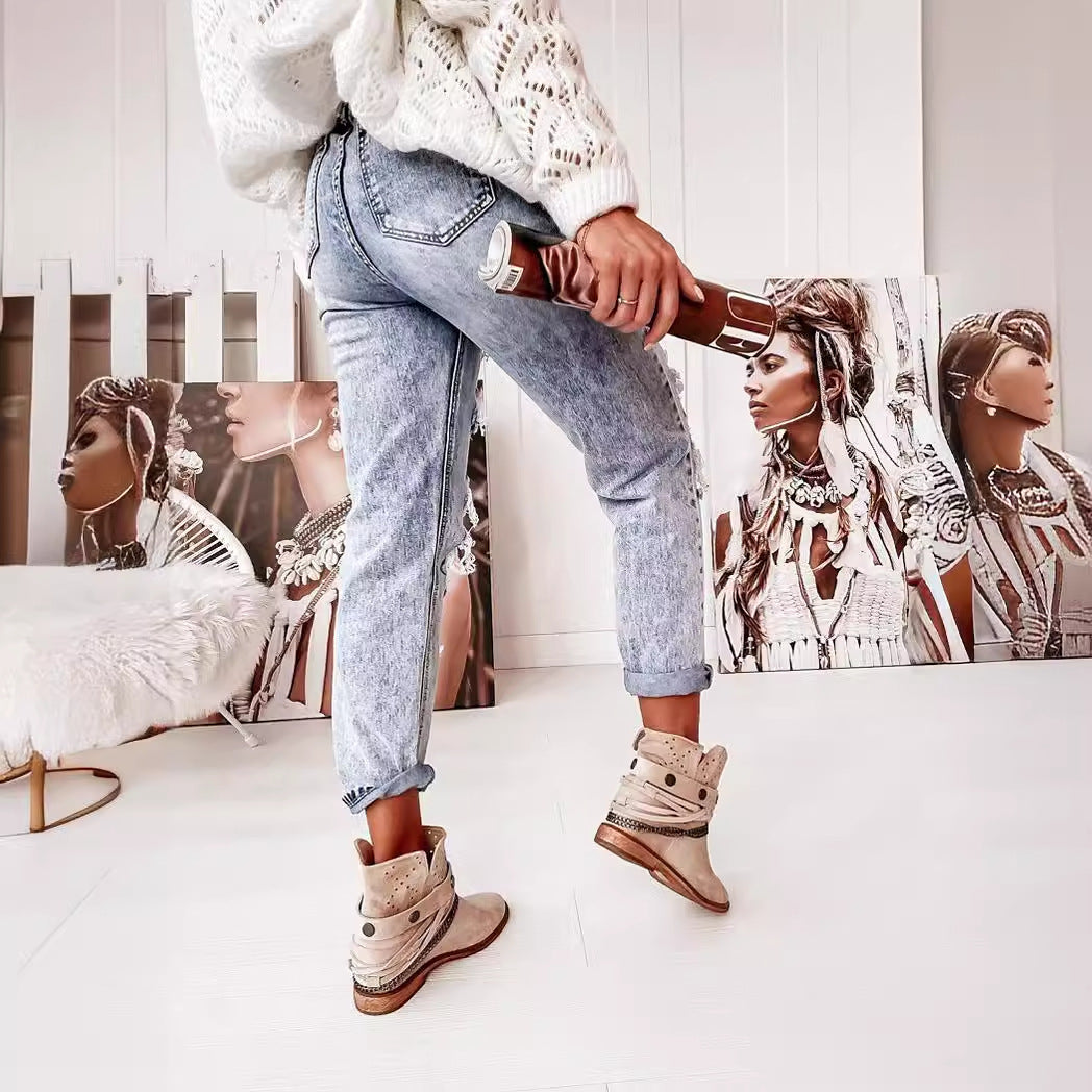 Damen Destroyed Boyfriend Jeans im lässigen Vintage-Stil mit hoher Taille, Größe [Größe fehlt]