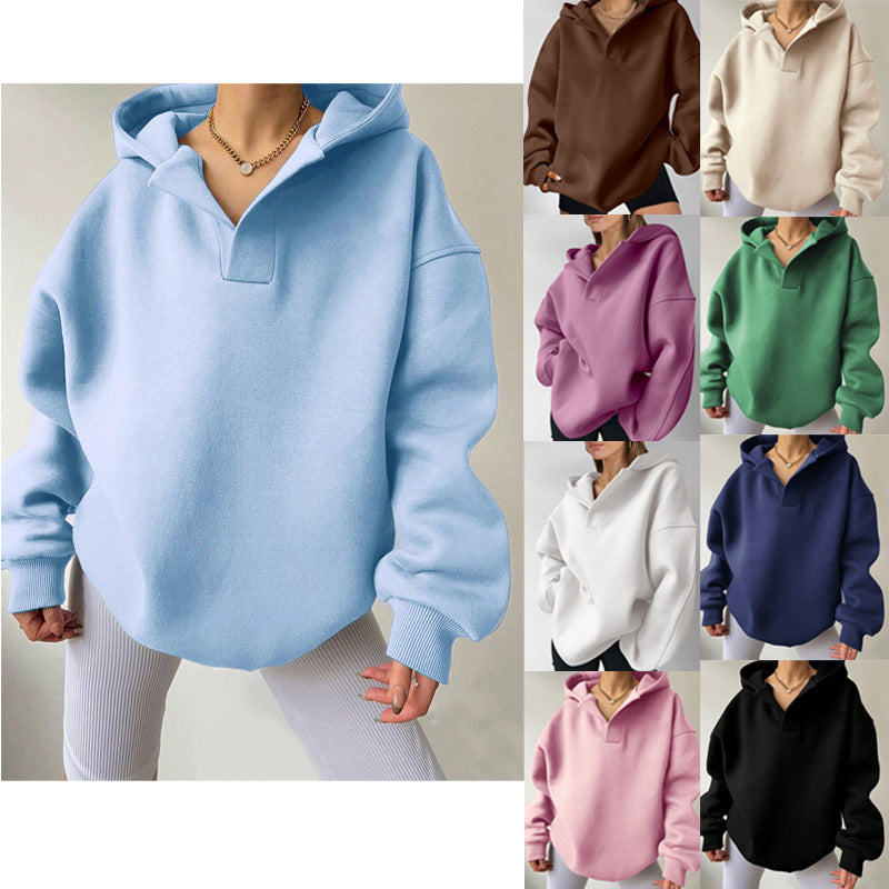 Damen-Oversize-Hoodie mit modernem Stehkragen und weichen Materialien, Größe S