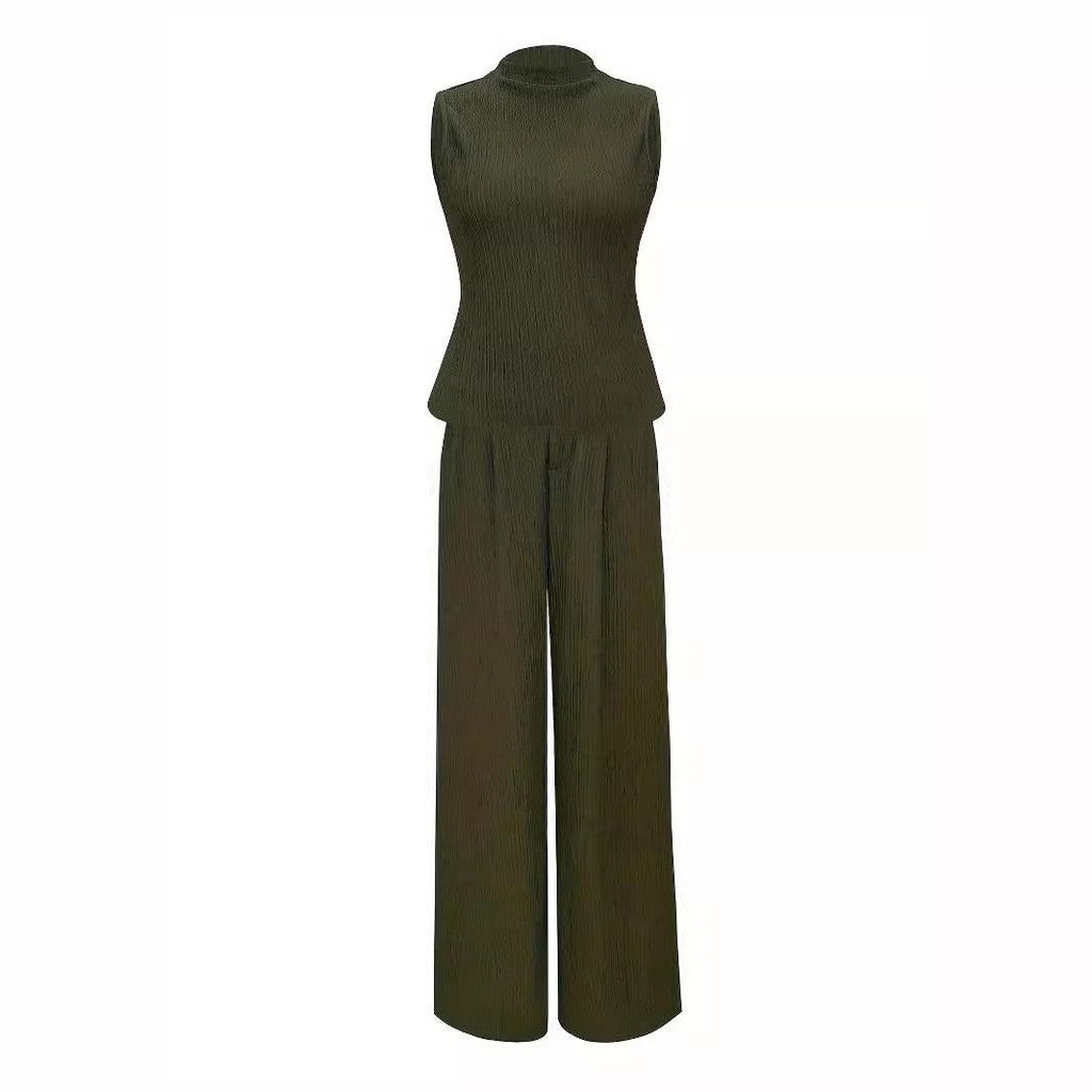 Eleganter Damen-Overall mit Rippstruktur und Stehkragen, Größe