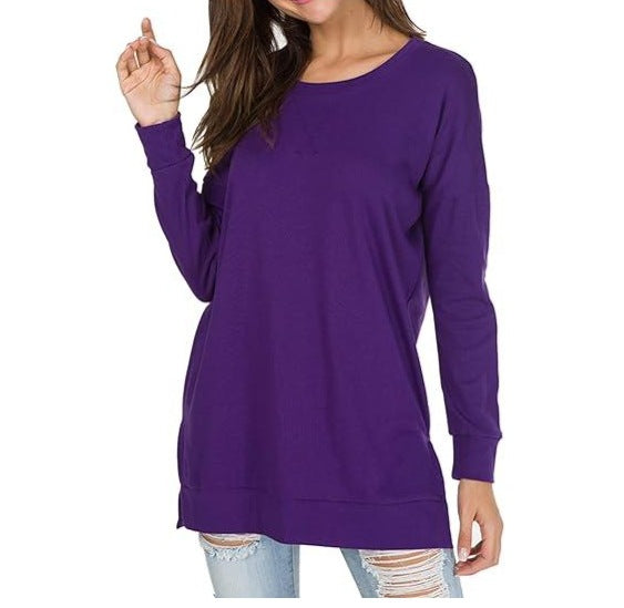 Valenzora | Plain round neck casual top