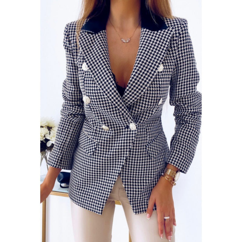 Valenzora | Red plaid jacket for women