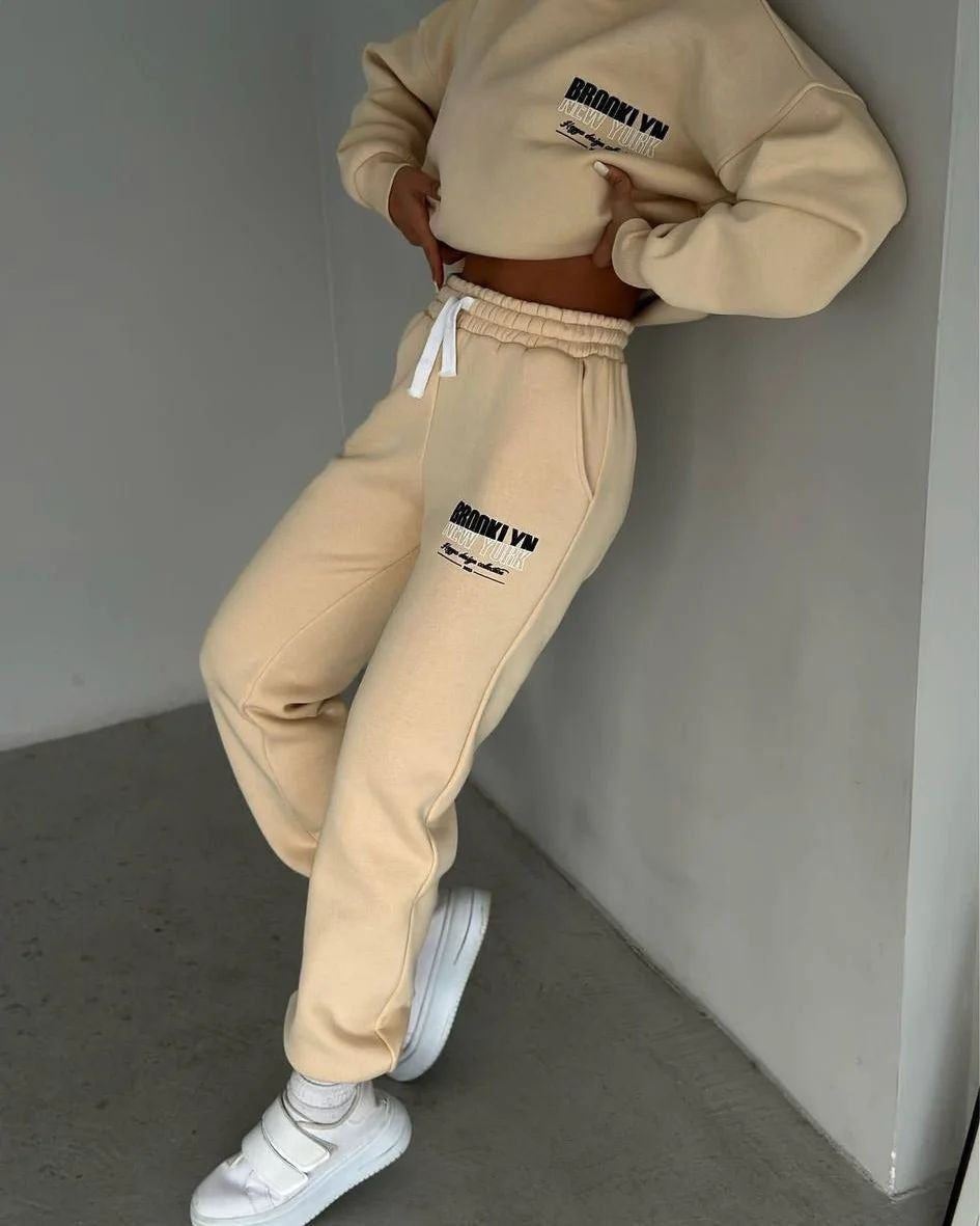 Damen Freizeit-Fleece-Hoodie- und Jogginghosen-Set mit praktischem Kordelzug und hochwertigem Baumwollmischgewebe, Größe [Größe fehlt]