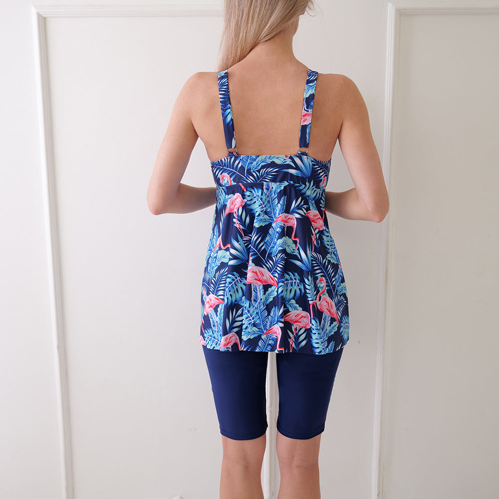 Valenzora | Damen Tankini-Set mit floralem Top und sportlichen Shorts