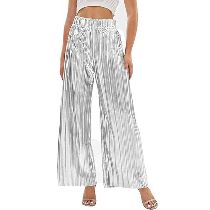Elegante Damen Plisseehose mit elastischem Bund, Größe