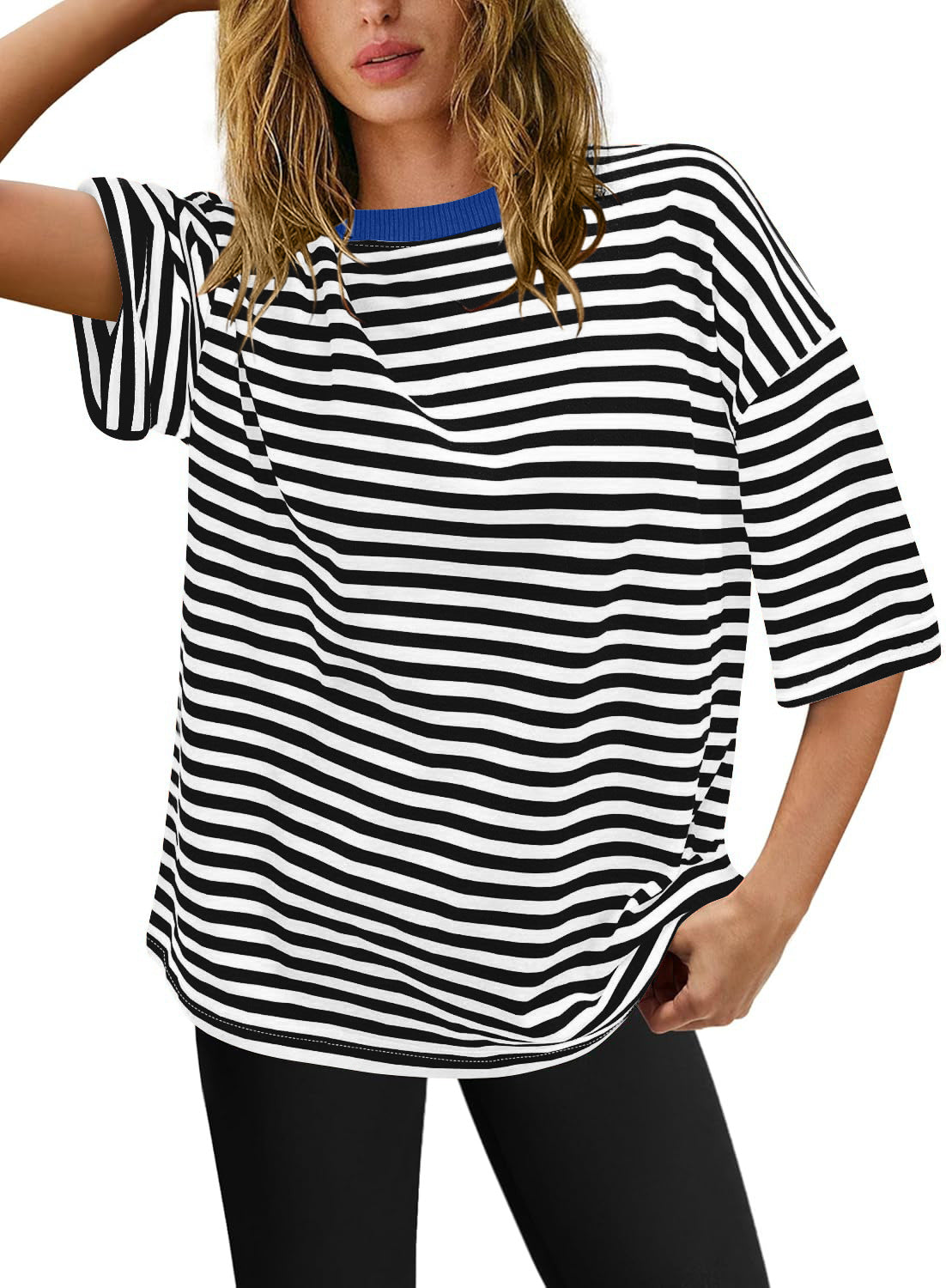 Women's Plus Size Striped T-Shirt Size
