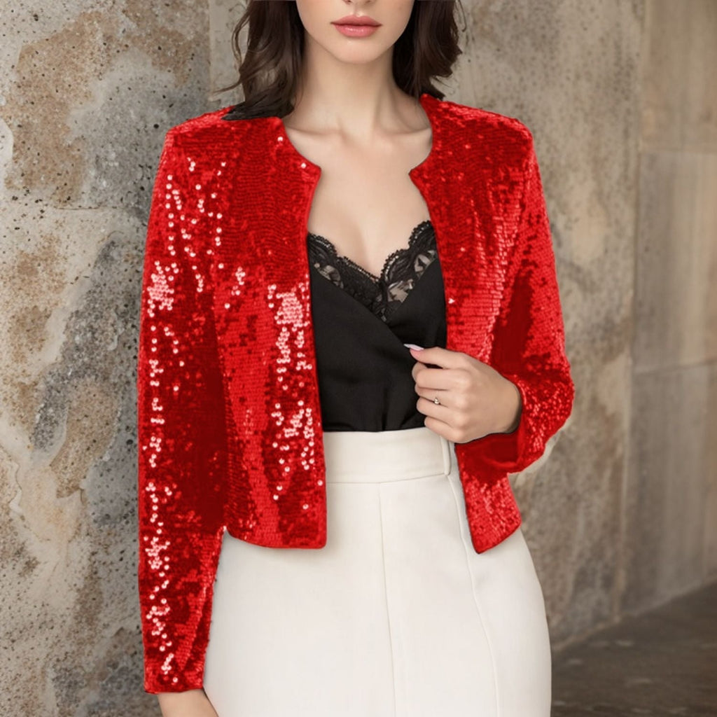 Women's sequined jacket in a modern cut, size