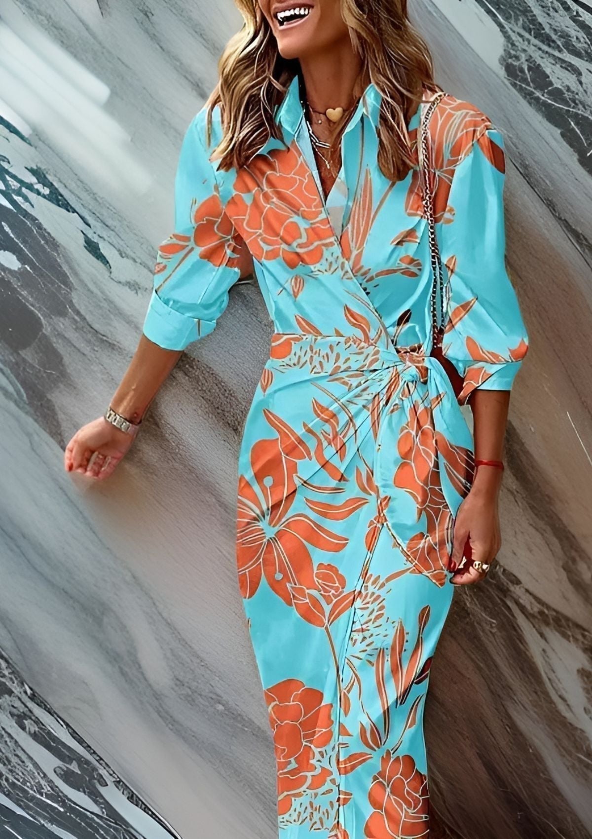 Valenzora | Striped wrap dress