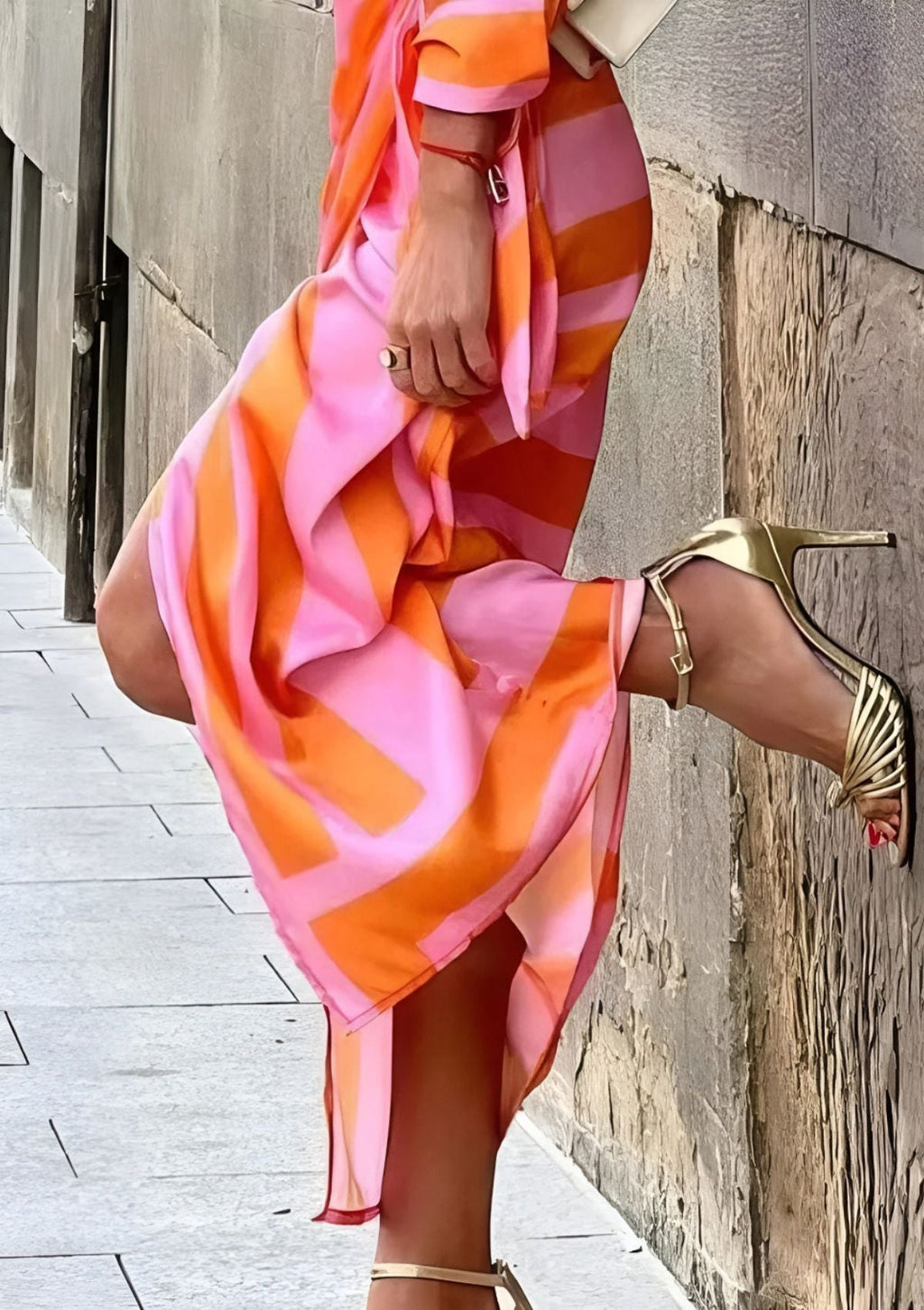Valenzora | Striped wrap dress