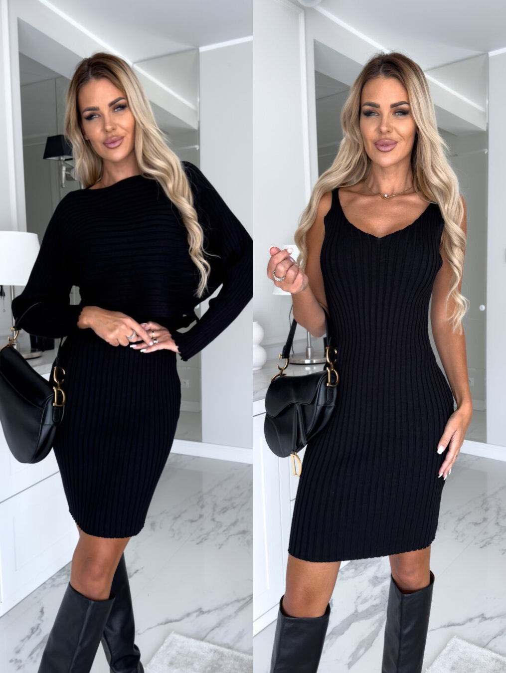 Valenzora - Sleeveless dress with matching sweater