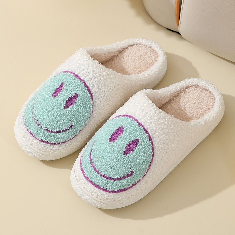 Valenzora Large Smiley Pattern Fur Slippers