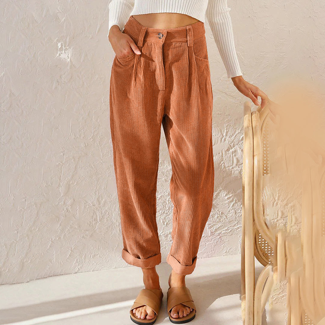 Valenzora | Elegante High-Waist-Cordhose