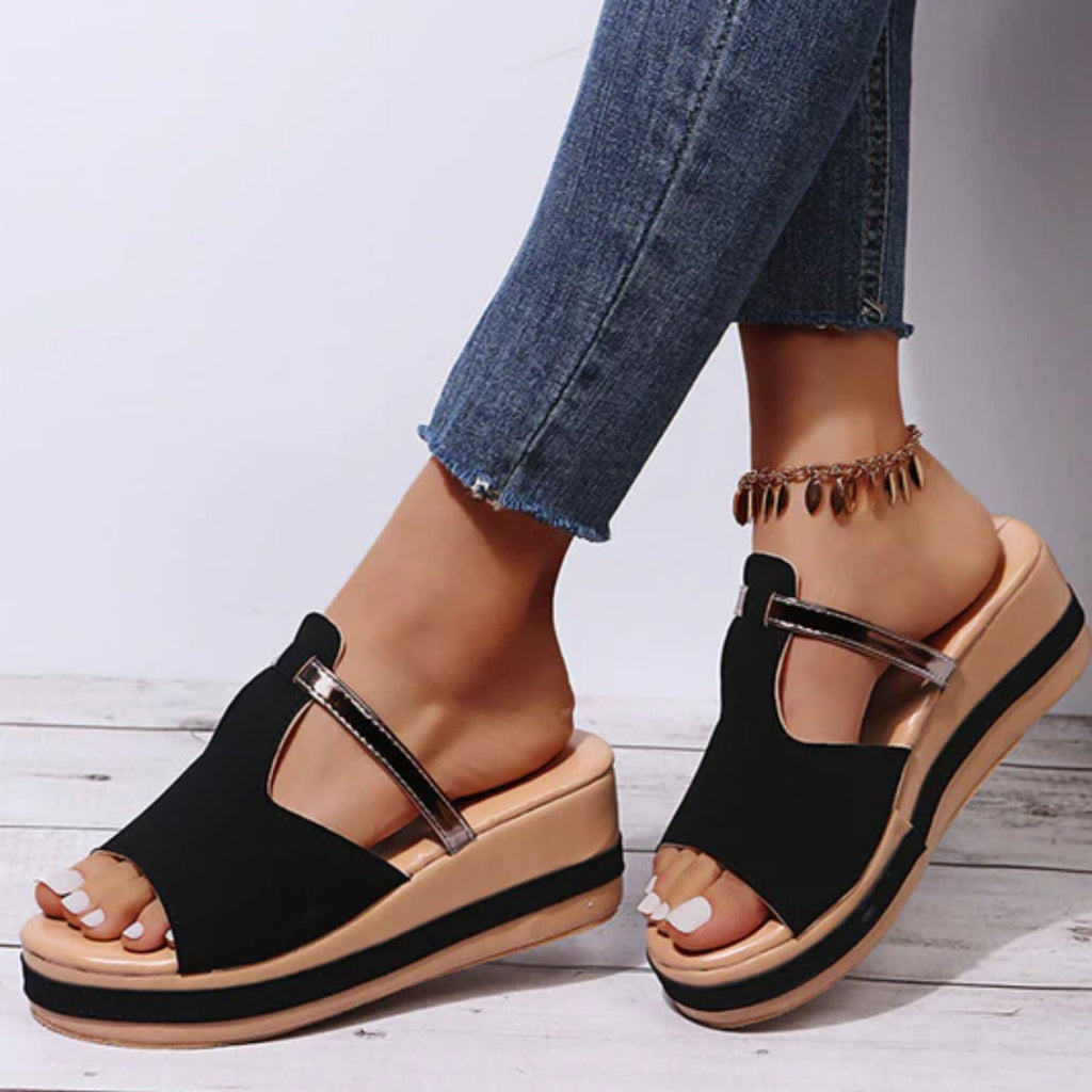 Valenzora - Slip-on sandals with open toe | Stylish wedge sandals, comfortable women's sandals
