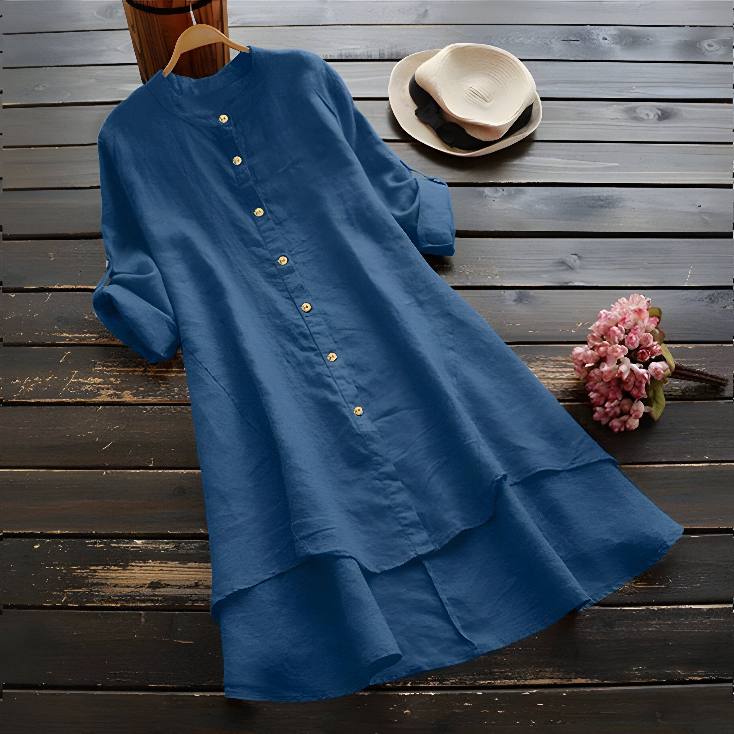 Valenzora | Plus size summer dress in cotton and linen
